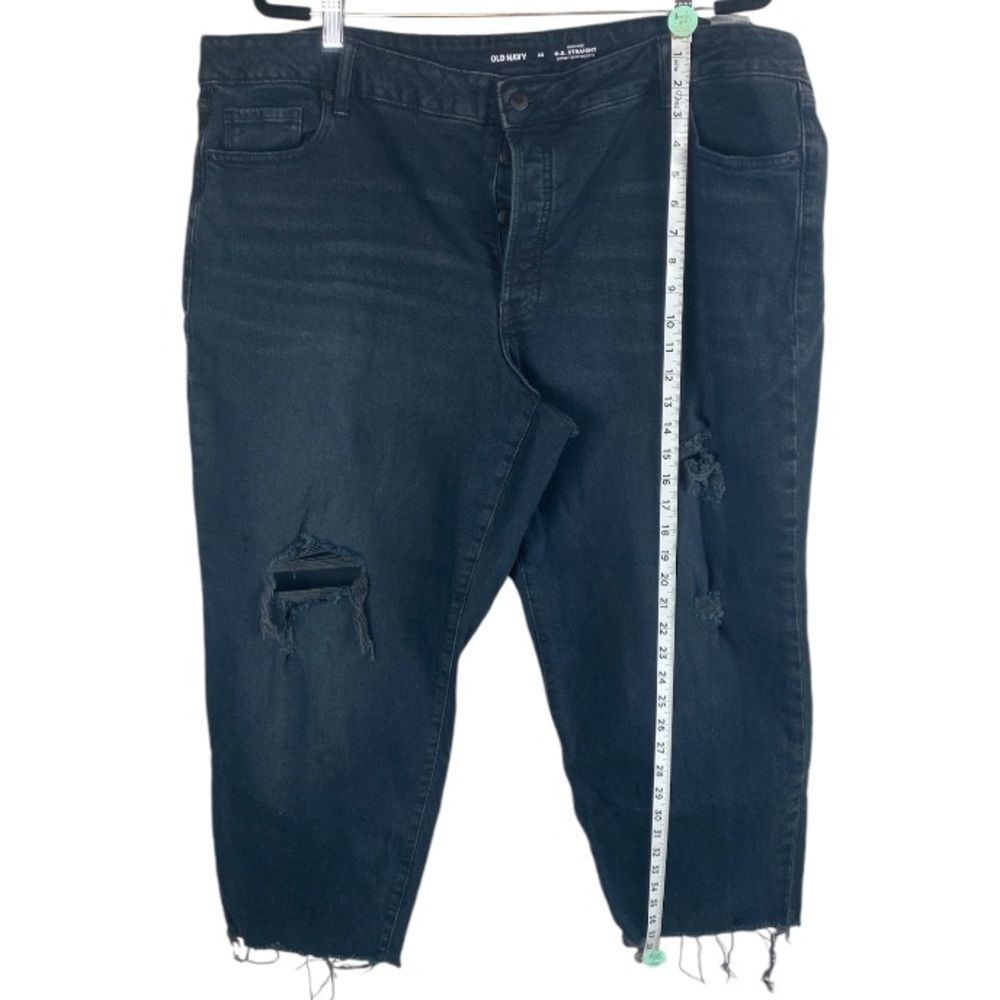 OLD NAVY OG black denim straight leg // Wms 22